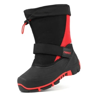 Afbeelding van riemot Winterlaarzen voor kinderen, warme winterschoenen, kinderschoenen, antislip fleece voering, laarzen, waterdichte kinderlaarzen, jongens, meisjes, sneeuwlaarzen, rood, 35 EU, EU