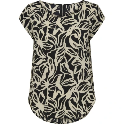 Afbeelding van Onlvic S/S AOP Top Noos Ptm, Zwart/Aop: bloomtekening, 36