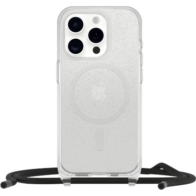 Afbeelding van OtterBox React Necklace hoesje met MagSafe voor iPhone 15 Pro, beschermhoes verstelbare en afneembare kettingriem, getest volgens militaire standaard, Stardust, Zonder Verpakking