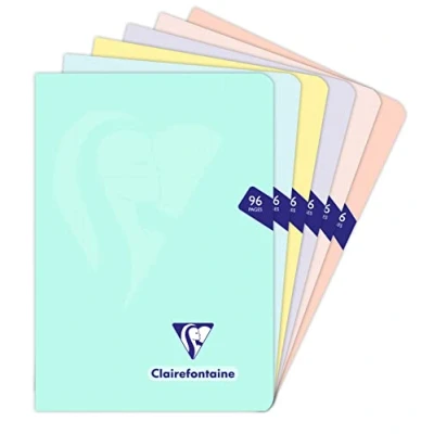 Afbeelding van Clairefontaine 308682C Mimesys PASTEL Geniet notieboekje A5 14,8x21 cm 48 blad geruit Q5 Wit papier 90 g Ondoorzichtige Polypro cover Willekeurige kleur