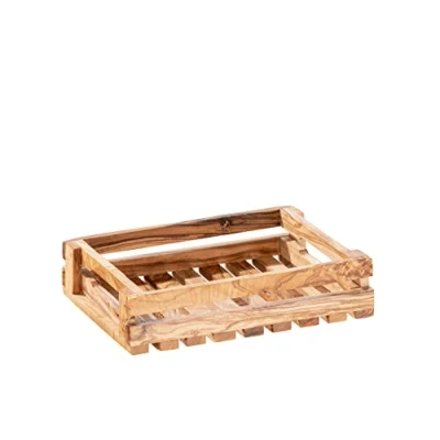 Afbeelding van APS Table Caddy Olijf 25 x 18 cm, H: 6 cm olijfhout (elk deel is uniek. Kleur en nerf kunnen afwijken.)