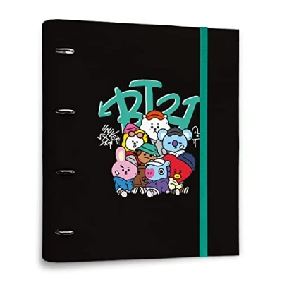 Afbeelding van Erik® Premium A4 Ringmap BT21 Street Mood Ringband met 4 ringen