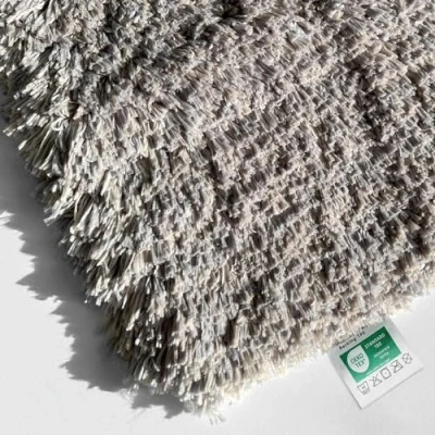 Afbeelding van KARAT Badmat, zacht, pluizig badkamertapijt in hoogpolige look, antislip, wasbaar, douchemat, tapijt voor badkamer, douche, bruin, 60 x 90 cm
