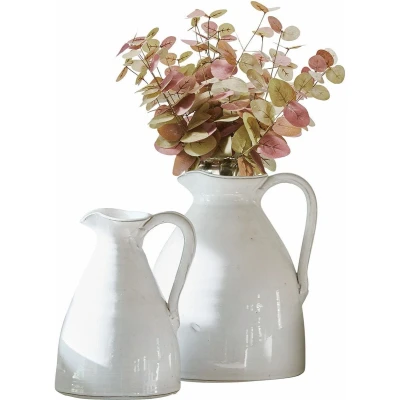 Afbeelding van LOBERON Vaas set van 2 Yarick wit