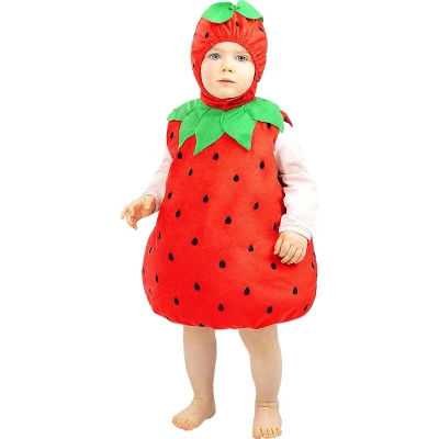 Afbeelding van FUNIDELIA Aarbeien kostuum voor baby Maat: 69 80 cm Rood