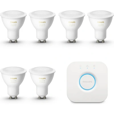 Afbeelding van Philips Hue Starterpakket White Ambiance GU10 6 Lampen