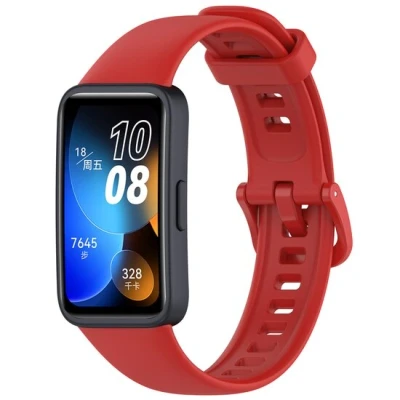 Afbeelding van Siliconen bandje met gesp Rood Huawei Band 10 / 9 8