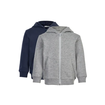 Afbeelding van Minymo 2PACK Sweater met rits voor kinderen, Maat: 104, Greymelange