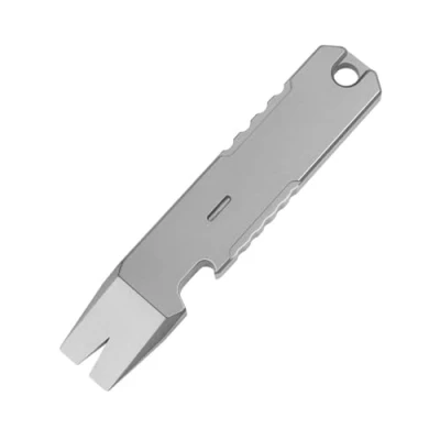 Afbeelding van EDC koevoet, titanium zakwrikstang met ophanggat en flesopener voor buiten, kamperen, jungle, avontuurlijke jacht, reizen, wandelen