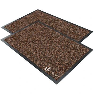Afbeelding van vounot Deurmatten voor binnen en buiten, antislip, stofdicht, waterdicht, wasbaar, 2 stuks, 40 x 60 cm, bruin