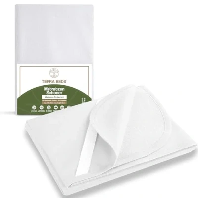 Afbeelding van Terra Beds Matrasbeschermer 70 x 140 cm, 100% waterdichte matrasoplegger, ademend en superzacht katoen, geruisloos, Oeko Tex gecertificeerd, vlekbescherming wasbaar