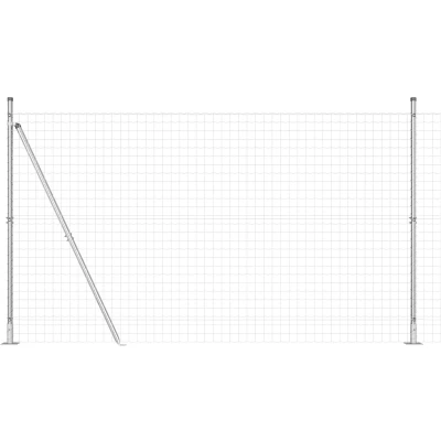 Afbeelding van vidaXL Euro hek met 7 geflansde palen 1.4x10 m gegalvaniseerd staal