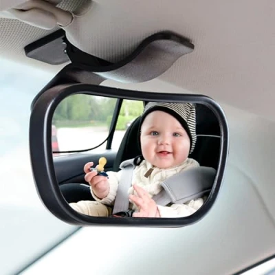 Afbeelding van Naapesi 360 verstelbare autostoelspiegel, kinderachteruitkijkspiegel met clip, zuignap, autospiegel, achteruitkijkspiegel zuignap en onbreekbare babyautospiegel voor gezinsauto