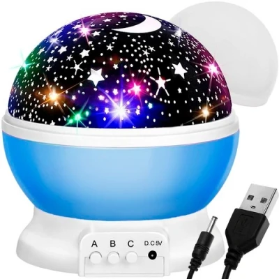 Afbeelding van LED nachtlamp Met projector Blauw