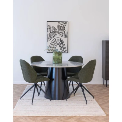 Afbeelding van House Nordic Eettafel GrijsZwart MDF 120x120x75cm Brito