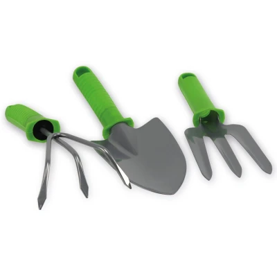 Afbeelding van Kinzo tuingereedschap 3 delig 37x6x13 cm groen/zilver