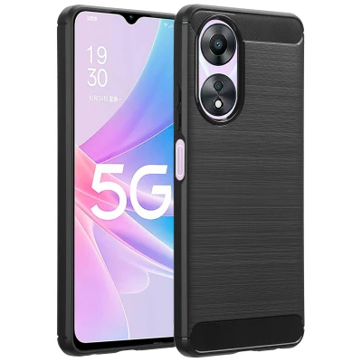 Afbeelding van Oppo A58 Hoesje Siliconen en TPU (zacht) iMoshion Softcase/Backcover Zwart Telefoonhoesje