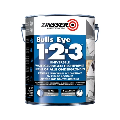 Afbeelding van Rust oleum zinsser bulls eye 1 2 3 primer 5 liter, wit, blik