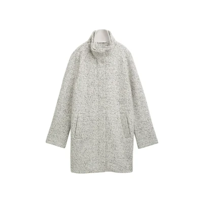 Afbeelding van Tom Tailor Denim Bouclé wollen jas met opstaande kraag