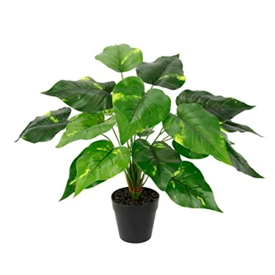 Afbeelding van Kunstbladplant in pot, pothos, plant, klimop, fotoplant, kunst, zijden bloemen, Real Touch, decoratieve groene zijdeplant, kamerplant, kunstbloem, decoratie, kantoorplant, 40 x 25