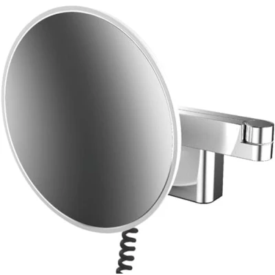 Afbeelding van Emco evo scheerspiegel met led verlichting traploos instelbaar 5 voudig rond 20 9cm 2 armig snoer zwart 109513340