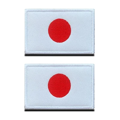Afbeelding van 2 stuks Japanse vlag patch Tactisch Japans embleem, stoffen met sluiting, militaire linten voor rugzakken, kleding, tassen, uniform, vest, jersey