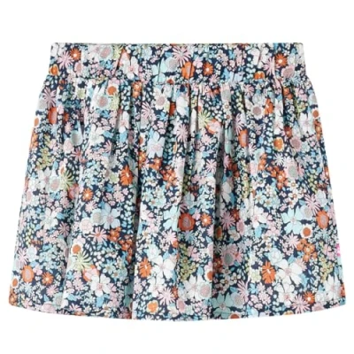 Afbeelding van Kinderrokje bloemenprint 104 donkerblauw