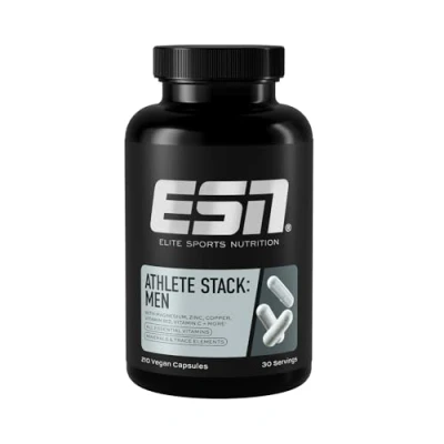 Afbeelding van ESN Athlete Stack Men, 210 Capsules met Sporenelementen en Mineralen Zink, Magnesium Meer Gemaakt in Duitsland, Laboratorium Getest