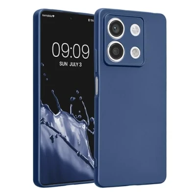 Afbeelding van kwmobile metallic telefoonhoesje van TPU geschikt voor Xiaomi Redmi Note 13 5G Flexible case smartphone In blauw