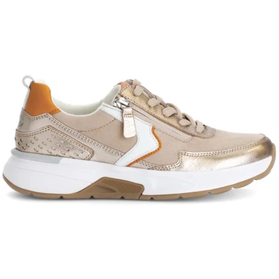 Afbeelding van Gabor Sneakers laag, Dames, Maat: 41, Oak puder weiss Veloursleer
