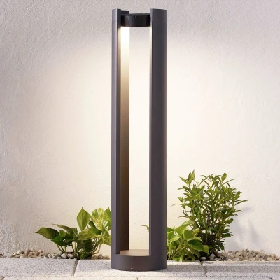 Afbeelding van Lucande LED buitenlamp 1licht Drukgegoten aluminium, glas H: 80 cm grafietgrijs Inclusief lichtbron