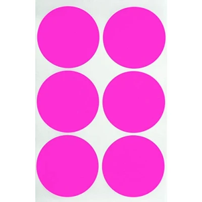 Afbeelding van Gekleurde Stickers 50mm (5cm) Kleur Coding Labels stippen door Royal Green 72 Pack Neon Roze