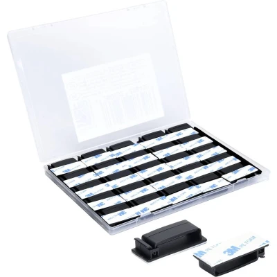 Afbeelding van TRU COMPONENTS T24CA074 Bevestigingssokkel Zelfklevend TC 12888568 Voor lintkabel, Hersluitbaar Zwart 50 stuk(s)