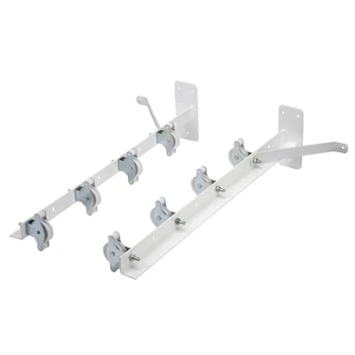 Afbeelding van Sauvic Witte Plastic met een laag bedekte Kleren Airer 8 Katrollen