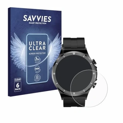 Afbeelding van Savvies Screenprotector voor Sanorum Smartwatch 1.39&quot; Folie Beschermfolie transparant (6 Stuks)
