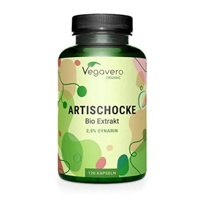 Afbeelding van Vegavero BIOLOGISCHE Artisjok capsules Hoge Dosis Grondstof uit Frankrijk 2.000 mg extract (20:1) zoals 40.000 poeder 2,5% Cynarine Laboratoriumgetest, zonder toevoegingen
