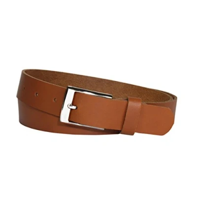 Afbeelding van Vascavi Lederen riem echt leer, 3 cm breed en ca. 0,25 dik, riem, heupriem, jeansriem, Made in Germany, cognac, 110 totale lengte 120