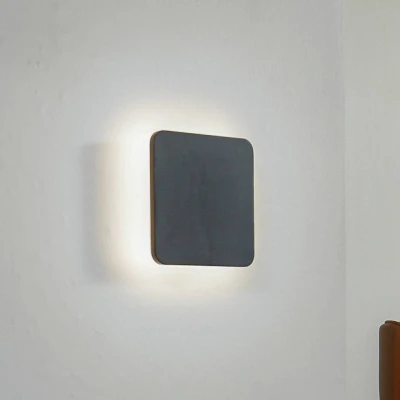 Afbeelding van Lucande LED wandlamp Elrik, zwart, 22 cm hoog, metaal