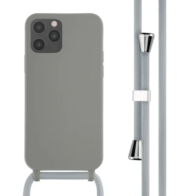 Afbeelding van Apple iPhone 12 Pro Hoesje Siliconen en TPU (zacht) iMoshion Softcase/Koordhoesje/Backcover Grijs Telefoonhoesje