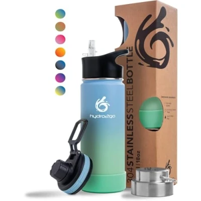 Afbeelding van hydro2go® Thermofles 530ml Lagoon BPA vrij, 3 Doppen, Warm/Koud