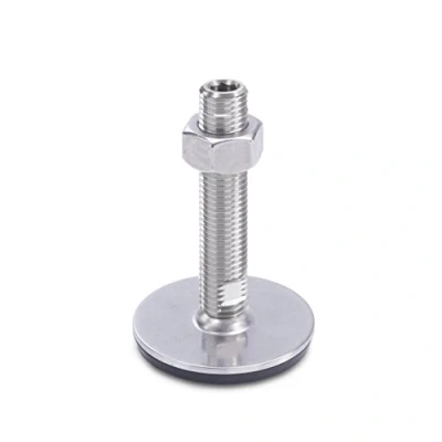 Afbeelding van Ganter Normelemente GN 41 40 M16 75 D3 UK roestvrijstalen stelvoeten rubber gevulkaniseerd, zilver, schroefdraad d2: M16X75