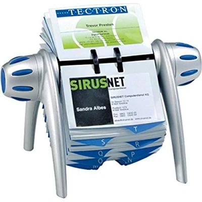 Afbeelding van Visitekaartenmolen Durable Vegas 2417 voor 400st blauw/grijs