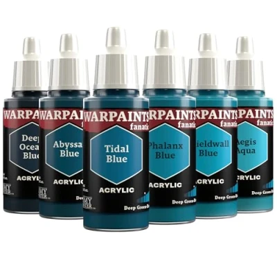 Afbeelding van The Army Painter, Warpaints Fanatic Flexible Triad: Deep Green Blues 6 x 18 ml acrylverf, miniatuur hobbyschilderij, kwaliteitsverf voor wargaming