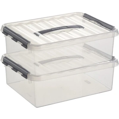 Afbeelding van 2x Kunststof stapelbare opbergbak 10 liter 40 x 30 11 cm Opbergbox