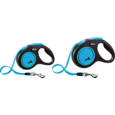 Afbeelding van Flexi Rollijn New Neon Tape Zwart / Blauw M 5 MTR TOT 25 KG (398601)