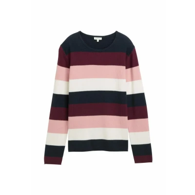 Afbeelding van TOM TAILOR Damestrui, 38580 Big Rose Knit Stripe, XL