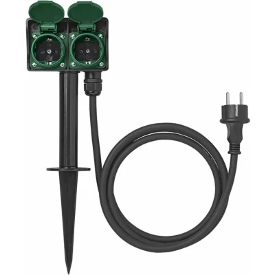 Afbeelding van Pro Plus Dubbele Schuko Tuincontactdoos 2 Voudig meter 3 x 1.5 mm2