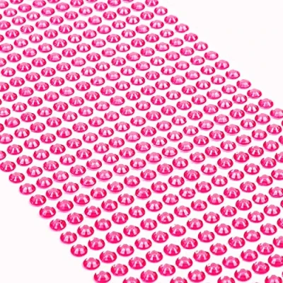 Afbeelding van Movoja roze strass steentjes, ronde glitterstenen, 5 mm, zelfklevend, om te versieren en knutselen, sierstenen op plakken, decoratieve stenen, knutselstenen,