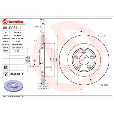 Afbeelding van Brembo Remschijven 09.D061.11