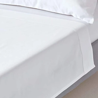 Afbeelding van Homescapes luxe laken zonder elastiek 180 x 290 cm, wit 100% Egyptisch katoen